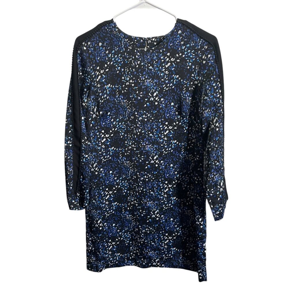 Banana Republic Womens‎ Dress Size 2 Abstract Print Long Sleeve Blue
